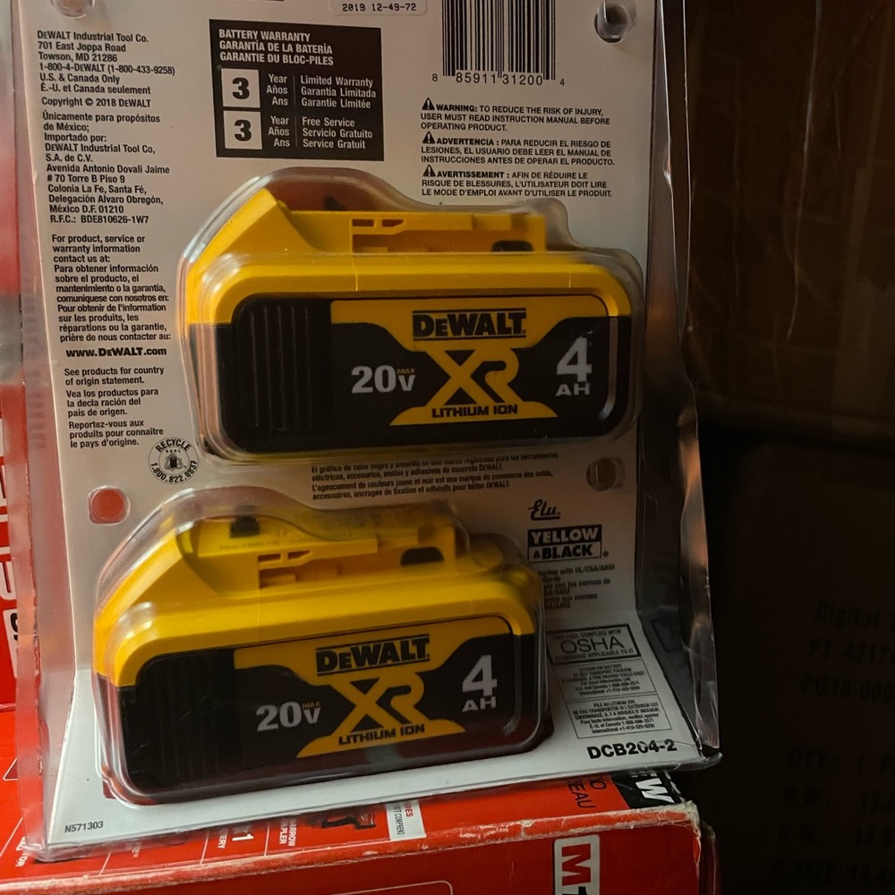 DeWalt 20V XR Lithium Ion Battery Pack